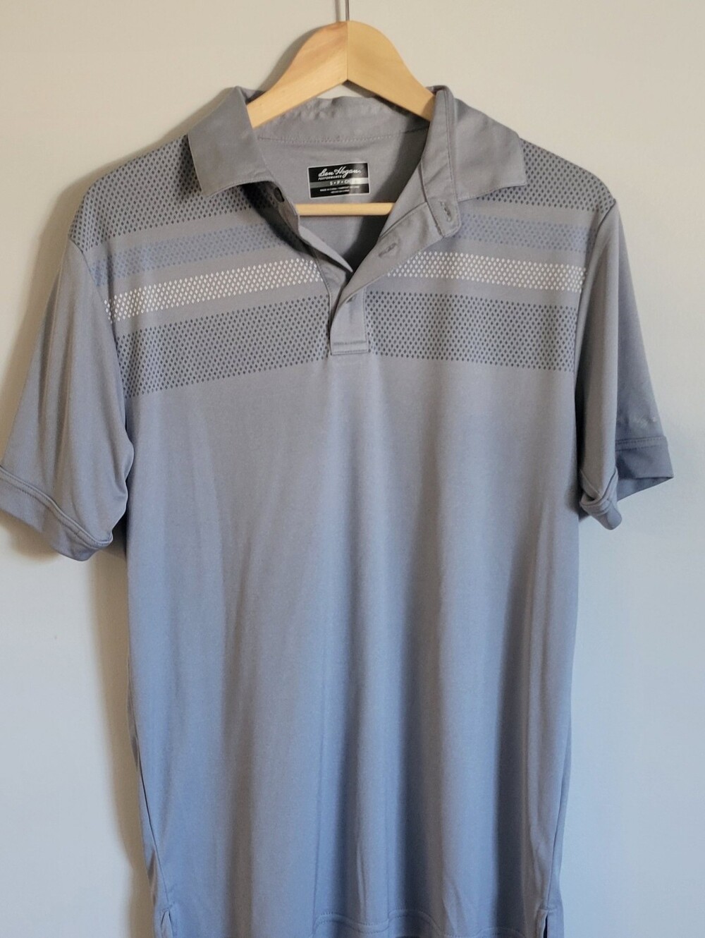 Ben Hogan Light Gray Men's Polo Shirt - Breathable Performance Size (S) (1003)